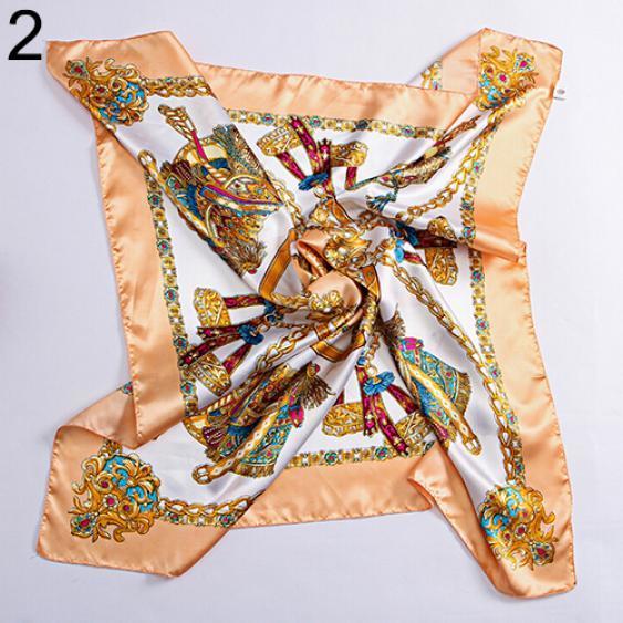 90 X 90см Квадратный Женский Имитированный Шелковый Сатин Цепь Кареты Шейный Головной Платок Шаль EMA