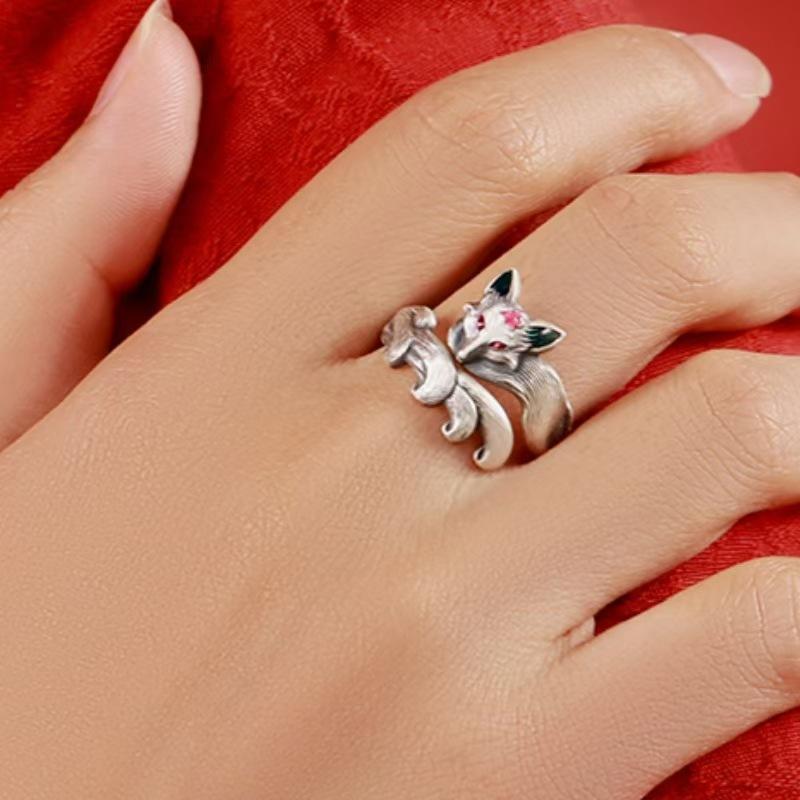 Fox Ring Women's Trendy and Cool New Retro Light Luxury Index Finger Ring