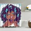 Abstract African Shower Curtain Prints Fabric Polyester Curtains For Bathroom Waterproof Bath Curtain Hooks Decoration