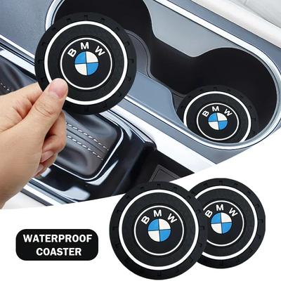 1/2 piezas Alfombrilla para vaso de coche Antideslizante Posavasos para portabotellas Para BMW M E34 E36 E60 E90 E46 E39 E70 F10 F20 F30 X5 X6 X1 M3 M5 M6 E71 F01
