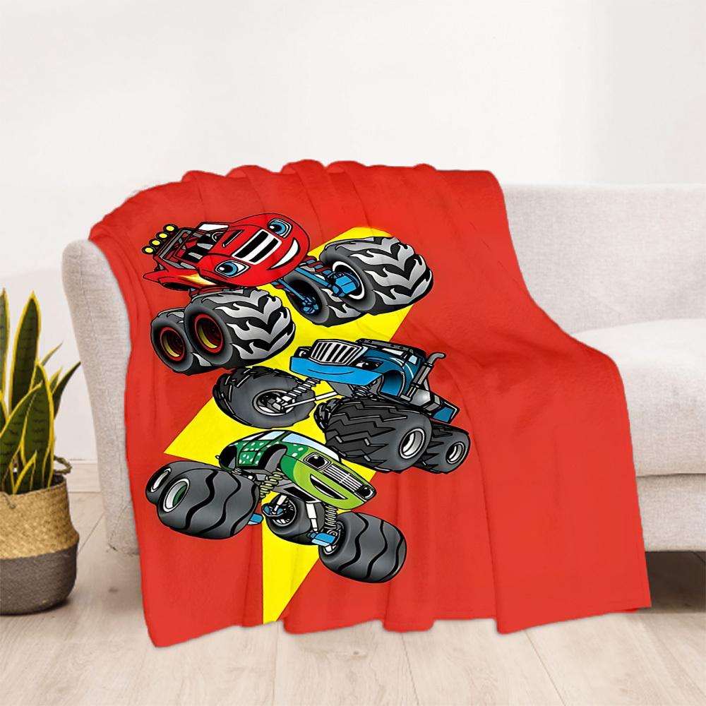 1PC Monster Trucks Outdoor Blanket Lightweight Flannel, Soft & Warm, All-Season Use for Sofa, Outdoor, Camping, Living Room, Office76