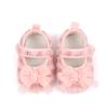 Citgeett Spring Infant Baby Girl Fuzzy Walking Shoes Bows Adjustable Straps Soft Comfortable Non-Slip Shoes
