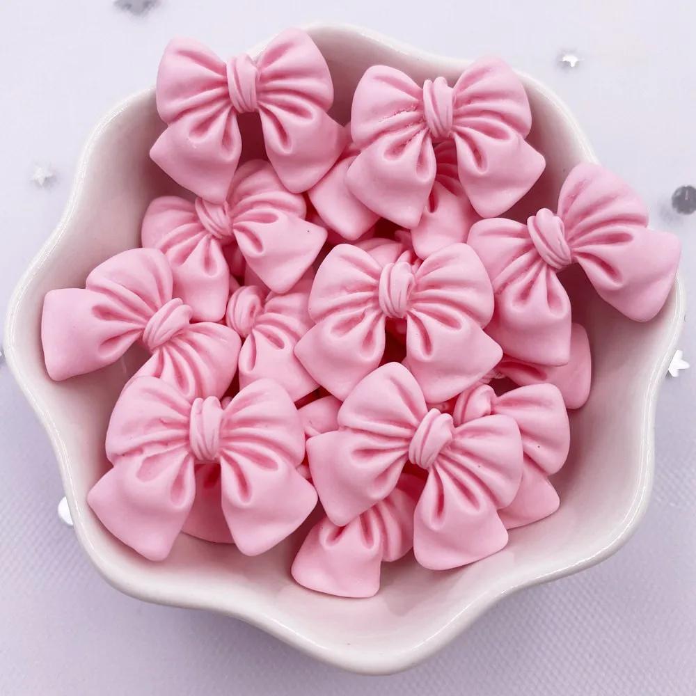 20PCS Resin Kawaii Colorful Painted Cartoon Bowknot Flatback Stone Figurine Scrapbook DIY Decor Home Accessories Crafts M201