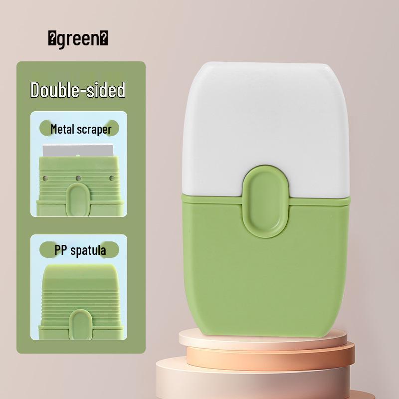 

Dual-Headed Small Scraper: Stain, Adhesive Remover & Film Application Tool зелёный