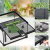 Reptile Terrarium, Transparent Habitat, Sliding Metal Mesh Lid, 30 x 30 x 20 cm, Black