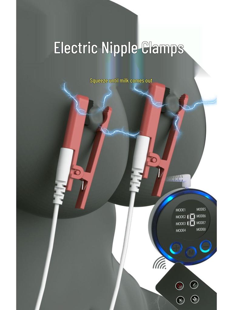Elektrické šokové svorky na bradavky pro unisex intimní stimulaci a ženský orgasmus