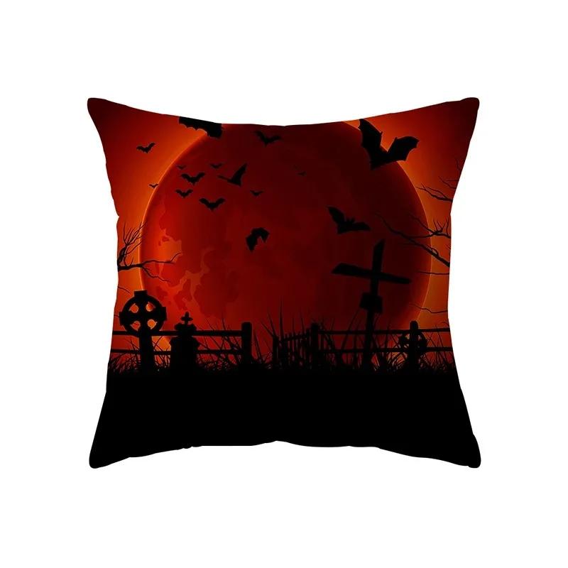 Halloween-themed Decorative Pillowcase, Cross Haunted House, Office, Living Room, Sofa, Car