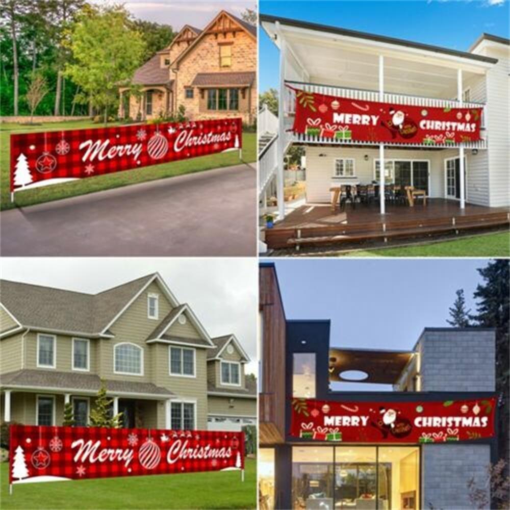 

Рождественские украшения Счастливого Рождества Уличный баннер Рождественские украшения Домашний рождественский декор Санта-Клаус B