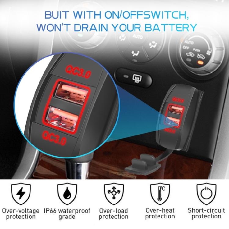 USB QC3.0 & PD Type C Car Chargers Marine Motorcycle Power Outlet 12V 24V