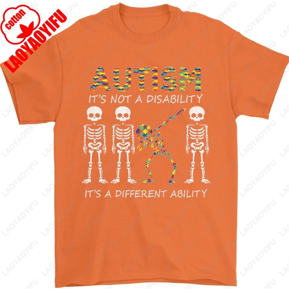 Autism A Different Ability Autistic ASD Mens TShirt Summer Fashion Casual Classic Simple Hipster Style Regular Cotton Tee