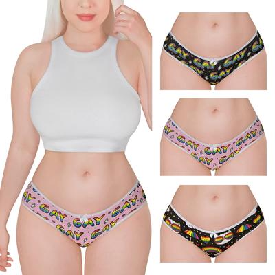[LittleForBig] Women's Cotton Panties [Pride] Women's Underwear, 3-Piece Set, Size XS