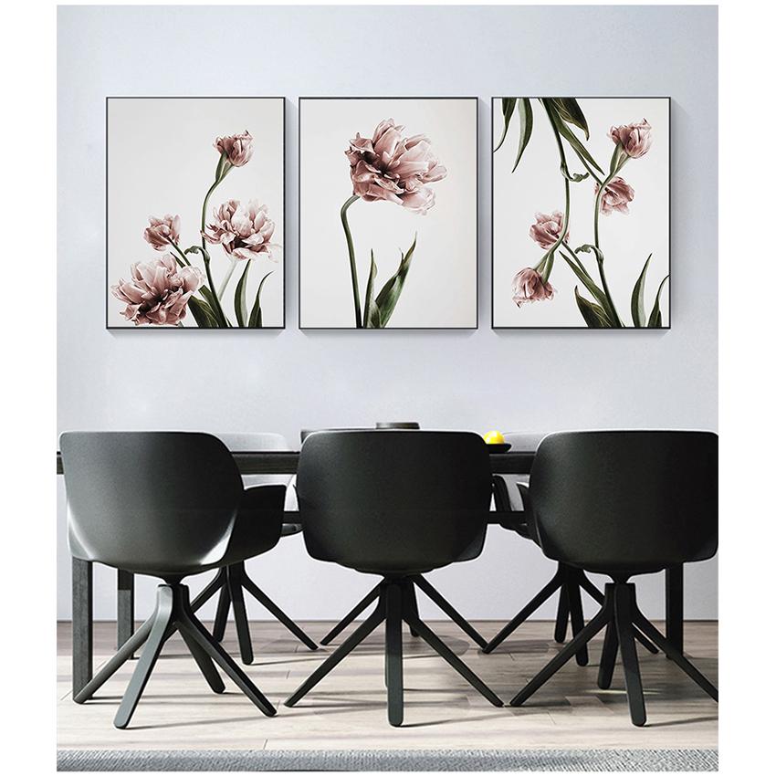 Do salonu druk na płótnie obraz olejny Home Decor tulipan na płótnie kwiaty i druki nordycki współczesny modułowy obraz ścienny