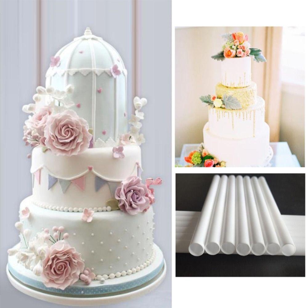10Pcs 20cm/24cm/30cm Cake Support Rods Reusable Round Dowels Straws Baking Accessories