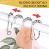 Shower Curtain Hooks, SUTINE 12Pcs Shower Curtain Rings, Stainless Steel Snap Closure Black Shower Curtain Hooks, Roller Glide Rustproof Shower Hooks