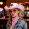 3Pcs Western Outfits Cowgirl Hat Bandana Western Cowboy Costume Accessories for Halloween Party Dressing Up Pretend Play