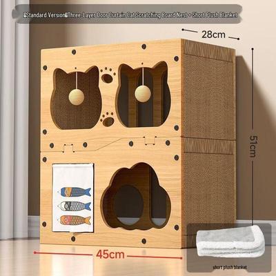 Multi-functional Corrugated Cat House & Scratcher