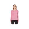 Polo Solid Color Pony Embroidered Crew Neck Long Sleeve Sweater Women Sweater Pink 211581065-015