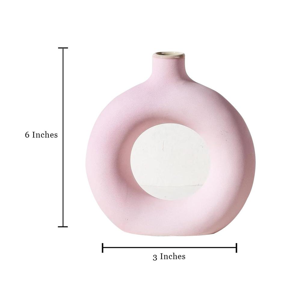 Hand Crafted Ceramic Donut Shaped Vase | for Unique Home Décor
