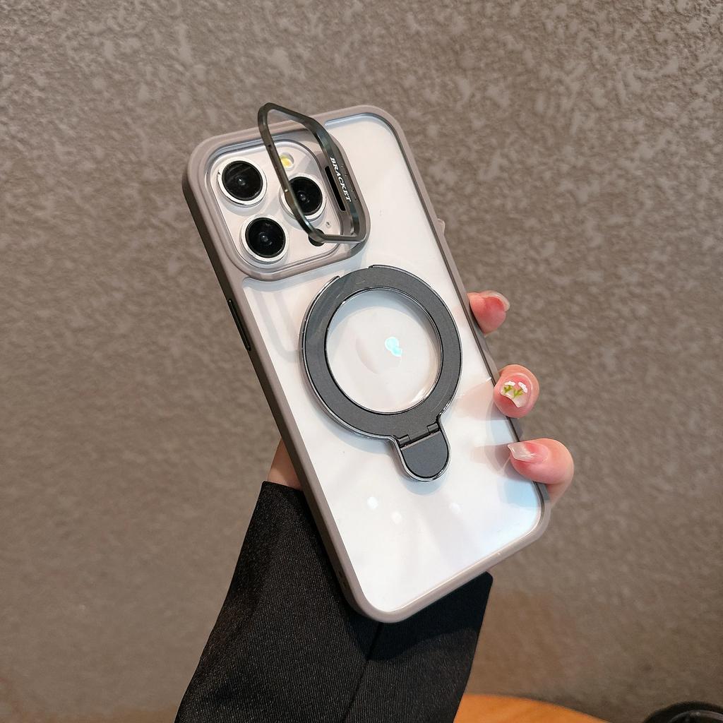 With Two Metal Rings Stand Case For iPhone 15 14 13 12 11 16 Pro Max 15 Plus Case for Magsafe Magnetic Wireless Charging Cover