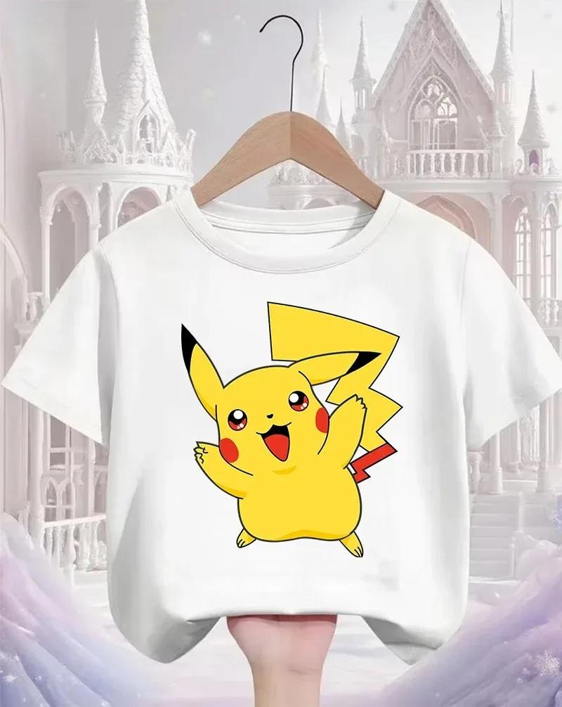 Pokemons Pikachu Kids T Shirts Anime Printed Cotton T Shirt Boys Girls Summer Casual Short Sleeves Tops Children Clothing 2026