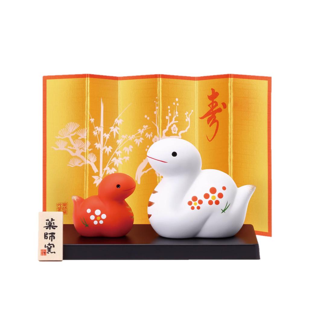 Yakushigama Blessing Snake and 53 Nishiki-sai (Red White, Small)