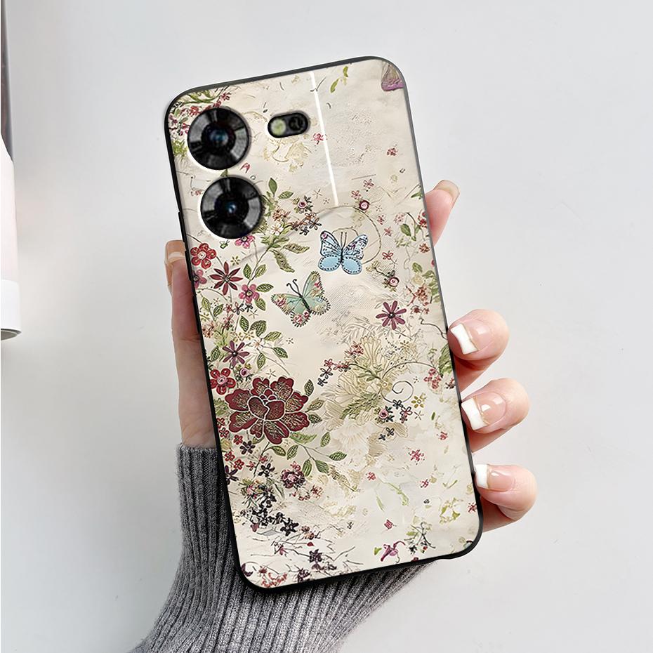 For Tecno Pova 5 Case LH7n Silicone Phone Case Stylish Pattern Slim Soft Black Funda Cover For Tecno Pova 5 4G 2023 Pova5 Capa