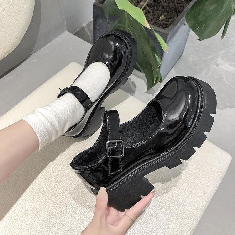 Autumn New Sweet and Cool Mary Jane Small Leather Shoes Women's Skirt French Japanese College Style Thick-soled Jk Single Shoes