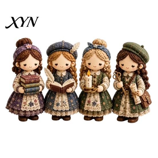 Craft Kit with Instructions Patchwork Girl DIY Kit, 3D Doll Sewing Set Pre-Cut No-sew Fabric Thread Needles, Cute for Home Decor Handmade Gift