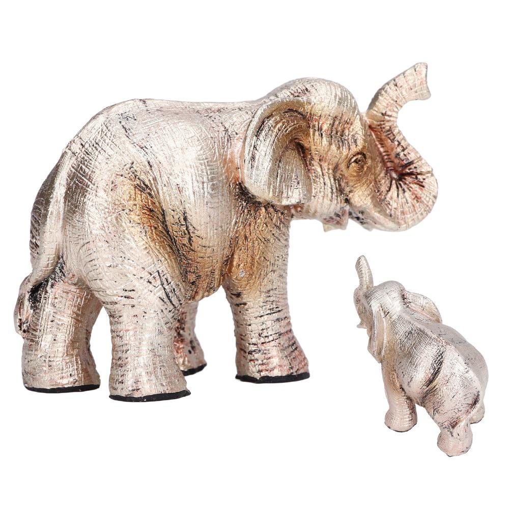 3.35in Elephant Statue Synthetic Resin Animal Statue Elegant Elephant Decoration  For Home