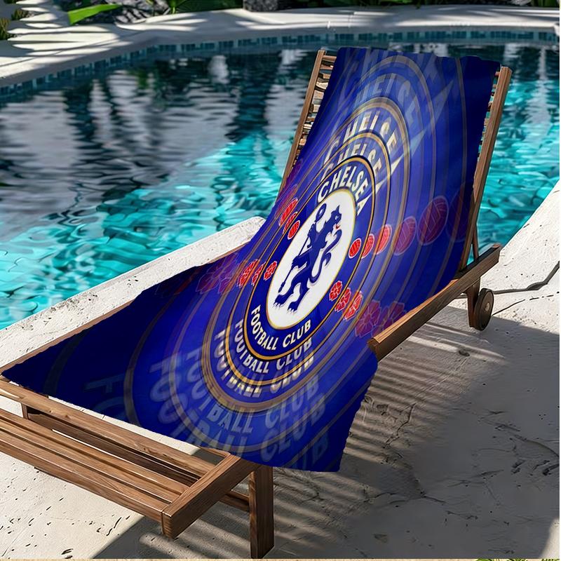 Football Club F.C Print Beach Towel, Versatile Lightweight Absorbent Beach Towel for Pool Surf Yoga Bathroom, Perfect Birthday Holiday Gift