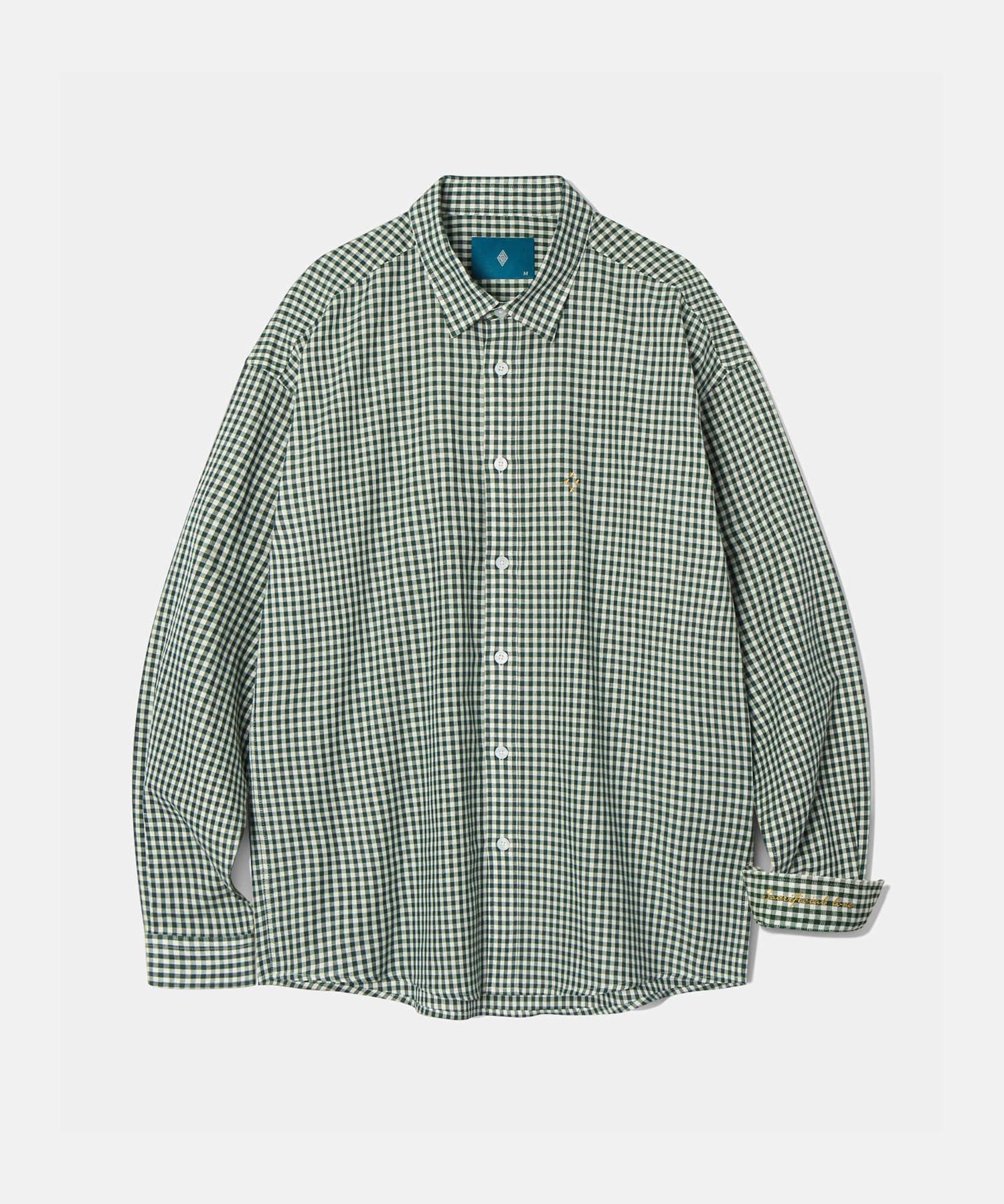 Diamond Leila Gingham Check Shirt S101 Green Green/S