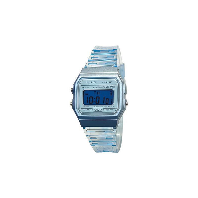 CASIO Customized watch modified series pink mirror blue resin case 200 meters waterproof F-91WS-2 modified-Ice Blue F-91WS-LanSeBiaoPanLanSeBiaoJing