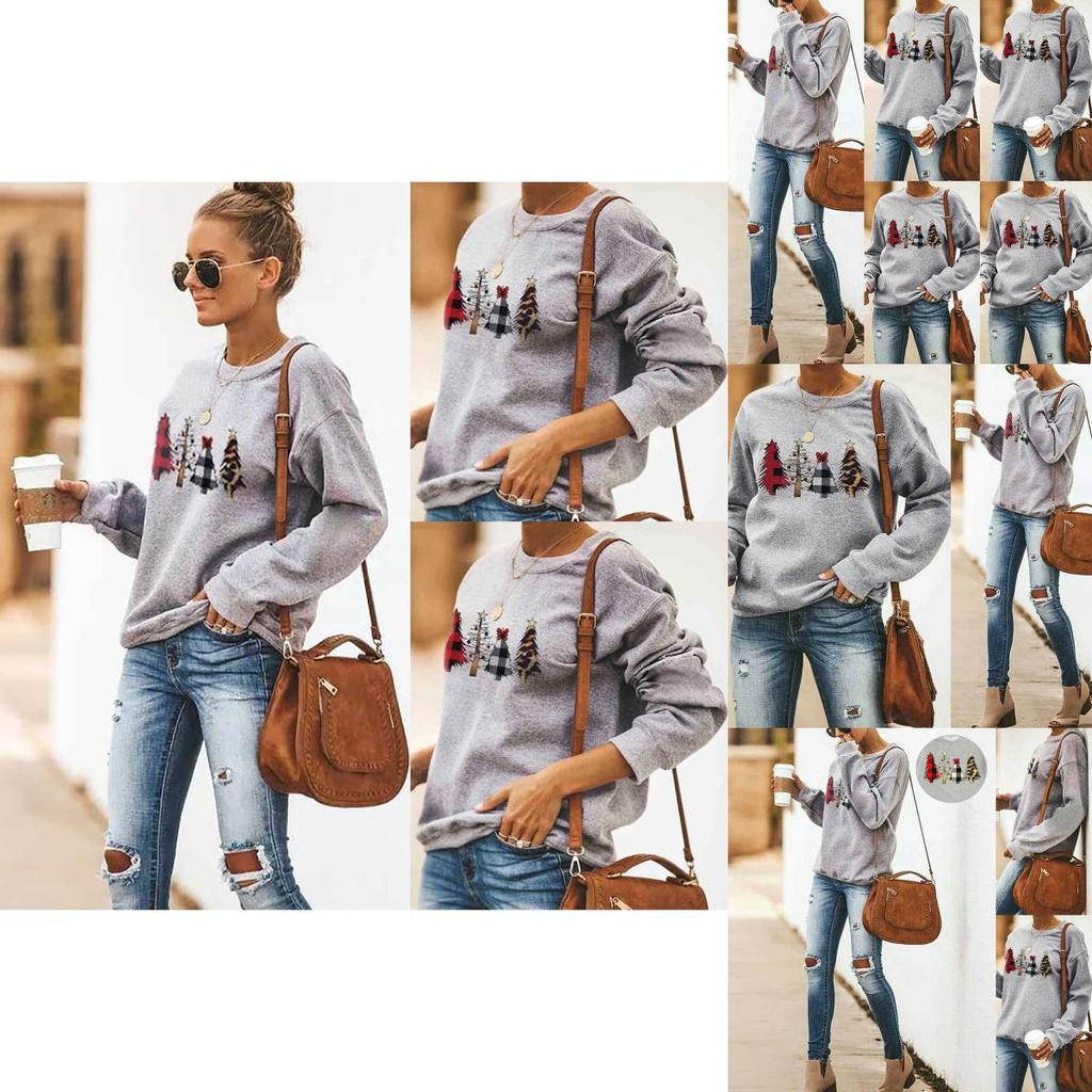 Cozy Womens Christmas Sweatshirt Long Sleeve Jumper Blouse Perfect For Holiday Celebrations
