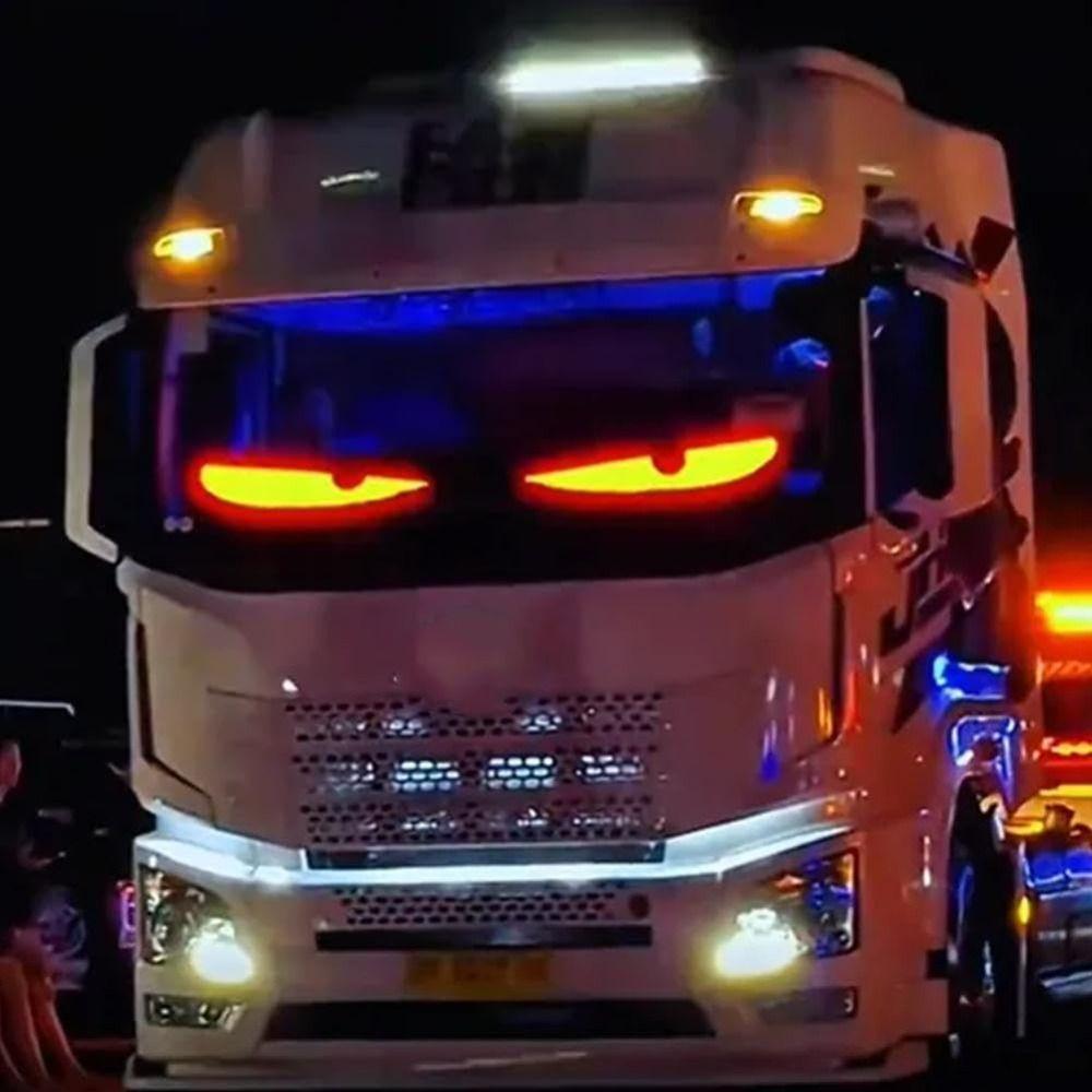 Funny Cars Devil Eyes Light Dynamic Display Screen Flexible LED Display Screen Smart Eye Lamp Soft Screen LED Truck Panel