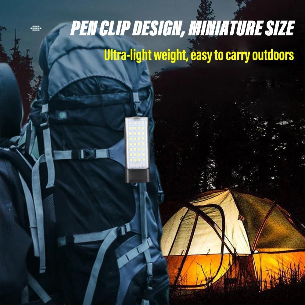 LED Flashlight Red+White Light Work Light Rechargeable Waterproof Keychain Light Camping Lamp Easy To Carry Multiple Lighting Modes