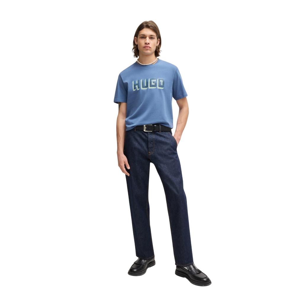 Hugo Mens Logo Printed Cotton Jersey T-Shirt