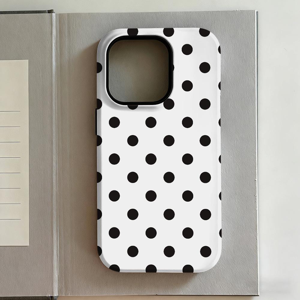 Custodia Lussuosa Y2K a Pois per iPhone 17 16e 16 15 14 13 12 11 X XS XR XSMAX 7 8 Air Pro Max Plus Lussuosa a Doppio Strato