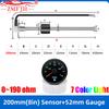 ZMFJH 0-190ohm Fuel Level Sensor 100~550MM 7 Color Backlight 52MM Fuel Level Gauge for Marine Boat Car Camper Oil Tank Meter