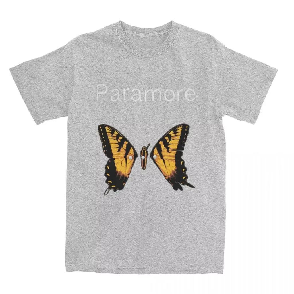 Y2K Fashion Casual T Shirts Paramore Butterfly Logo Shirt Outfits Vintage Cotton T Shirts Tee Clothing Printed Cotton Top Unisex