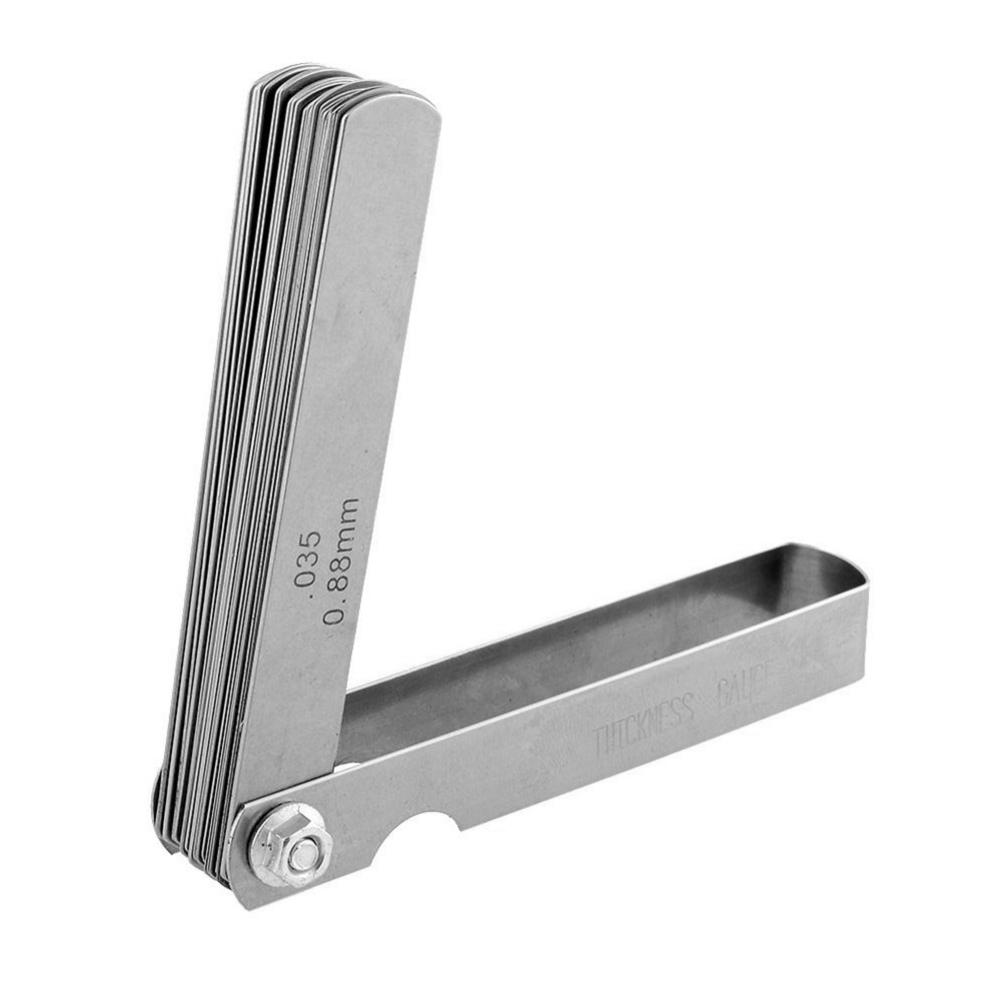 Stainless Steel Feeler Gauge Metric Imperial 0.04-0.88mm Thickness Scale 32 Blades Combination Measuring Instruments