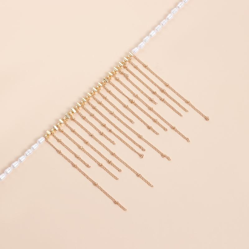 Versatile Adjustable Length Pearls Accent Tassels Necklace For Bridal Event Evening Parties Or Daily Wear