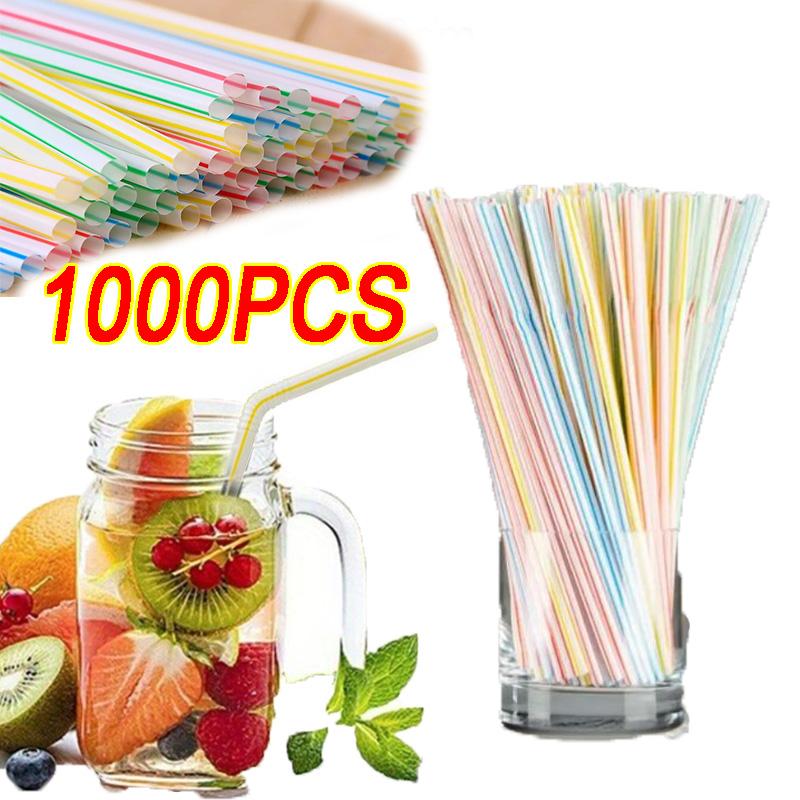 Multicolor Plastic Pipes Drinking Straws Cola Straws Bar Party Wedding Kitchen Pajitas Cocktail Straw Wholesale Tool