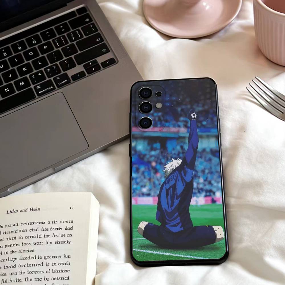 Anime B-Blue L-Lock S Phone Case For Samsung S25,24,23,22,30,21,10,9,Ultra,Plus,Lite,FE,4,5 G Soft Black Case