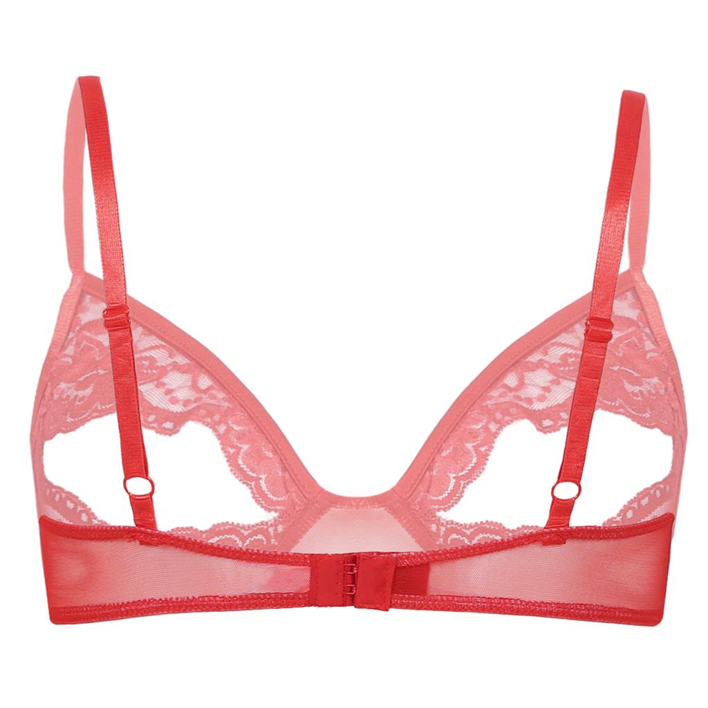 Eleganter Damen-Dessous-Bralette mit Blumenstickerei, verstellbare Träger, ungefüttert, Komfort-BH