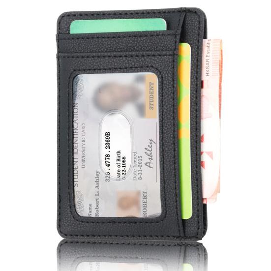 Mini Portafoglio Antimagnetico Resistente all'Usura Multi Scomparti Ampia Capacità Custodia Protettiva Minimalista Anti Rfid Portafoglio per Carte d'Identità e Credito Regalo Aziendale