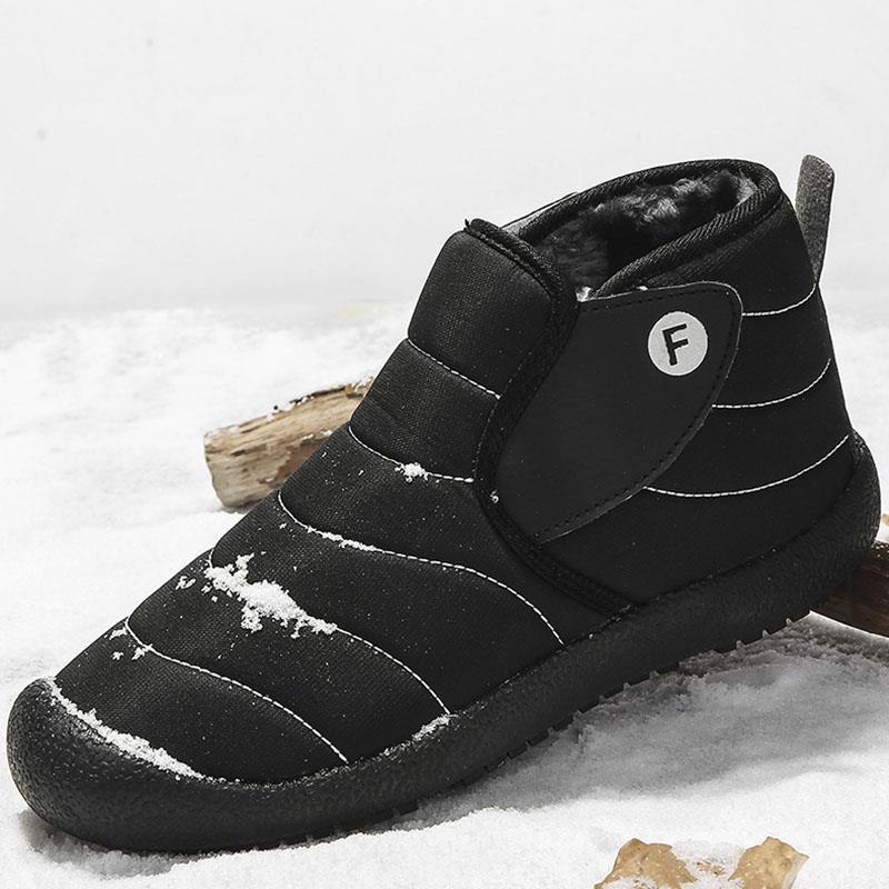 fashion Winter Men Snow Boots Warm Plush Ankle Boots Men Waterproof Boots For Men Fashion Soft Male Flat Shoes Outdoor Sneakers Footwear
