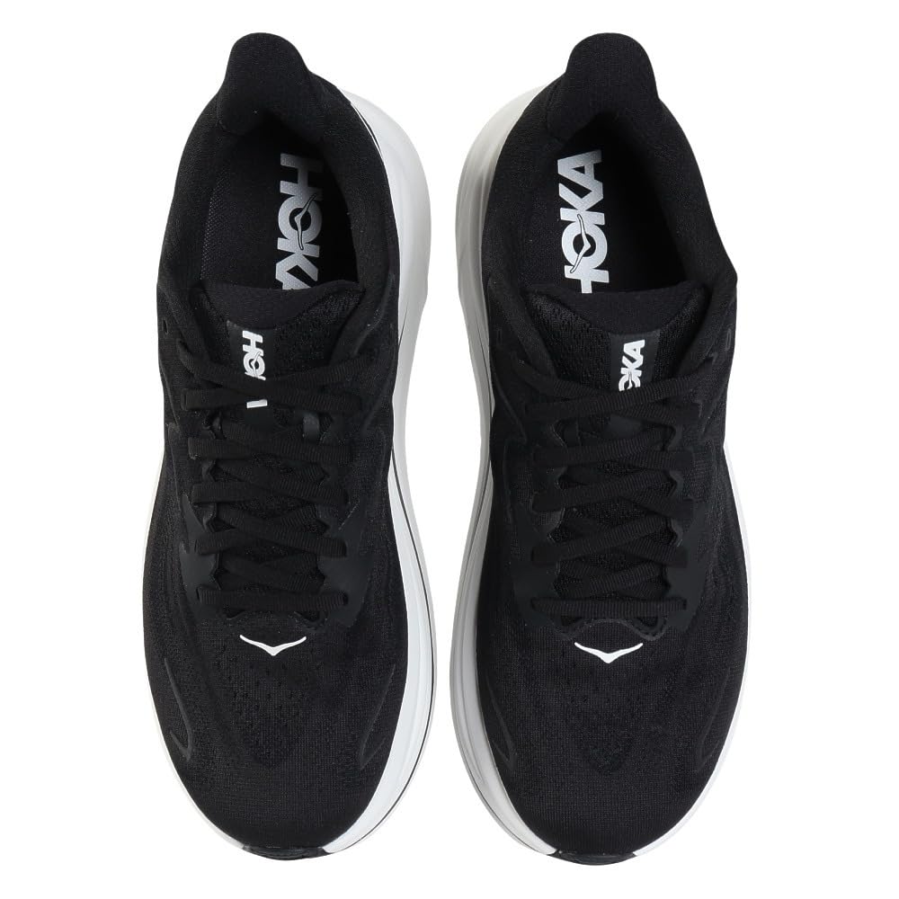 HOKA Clifton 10 Laufschuhe Schwarz und Weiß Gedämpfte Sneaker zum Gehen und Joggen und Schuhgröße, (1162030-BWHT), Herren, Ultraleicht, (Schwarz