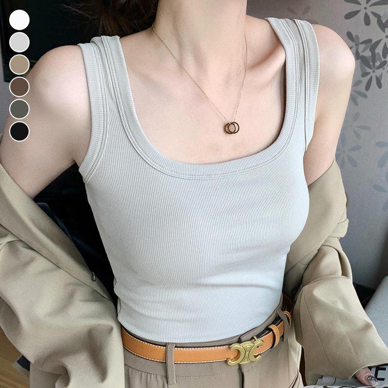 New Wide Shoulder Sling Vest Women's Inner Summer Slim Fit Versatile Breast Cover Outer Wear Bottoming Shirt Top Women