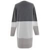Womens Multicolor Striped  Patchwork Long Sleeve Fashion Cardigan  Sweater