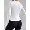 Solid Color Slim Fit Long Sleeved T-shirt for Women's Top